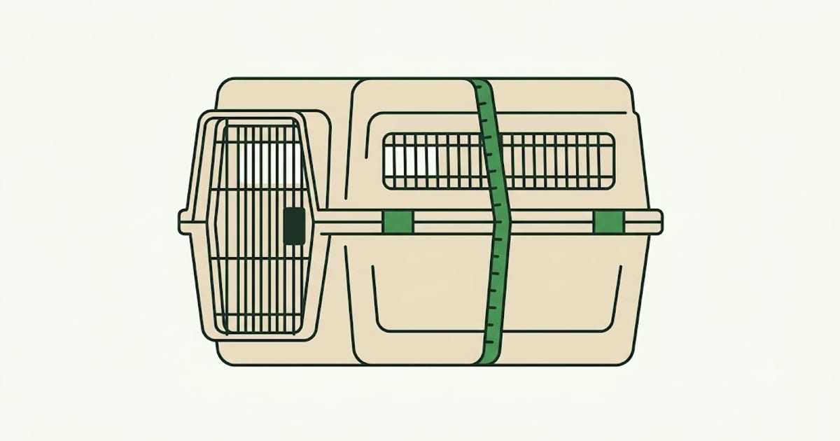A rigid travel crate with a metal door