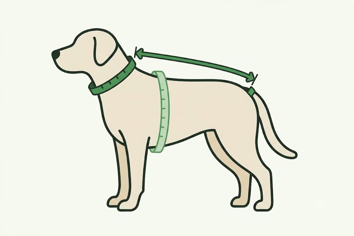 Where back length is measured on a dog
