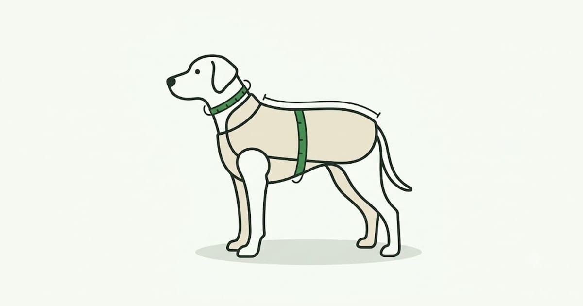 Dog wearing a well-fitted winter coat outdoors