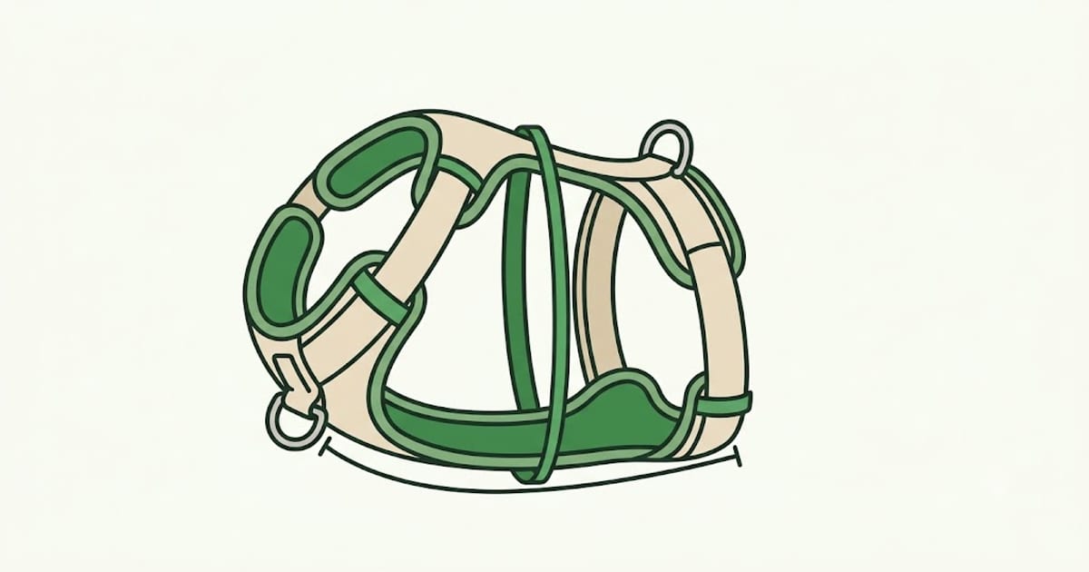 Harness with a front chest attachment ring