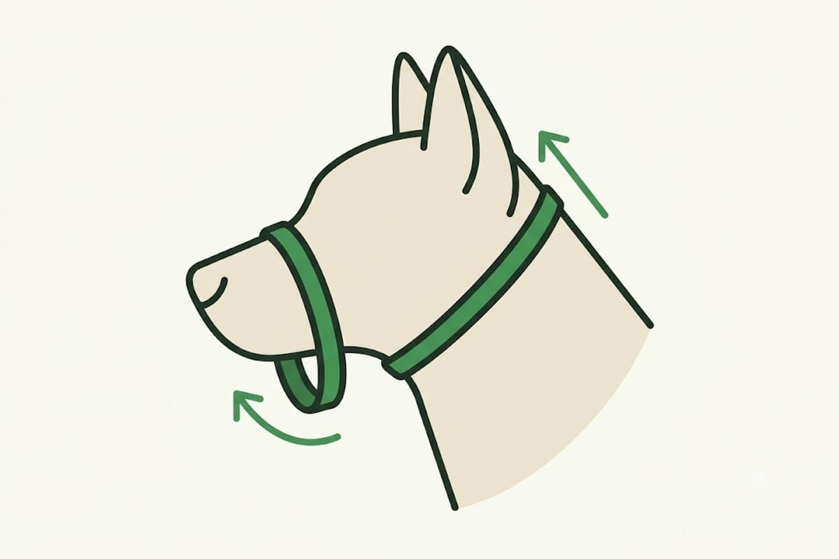 The neck strap sits high behind the ears, the nose loop stays loose