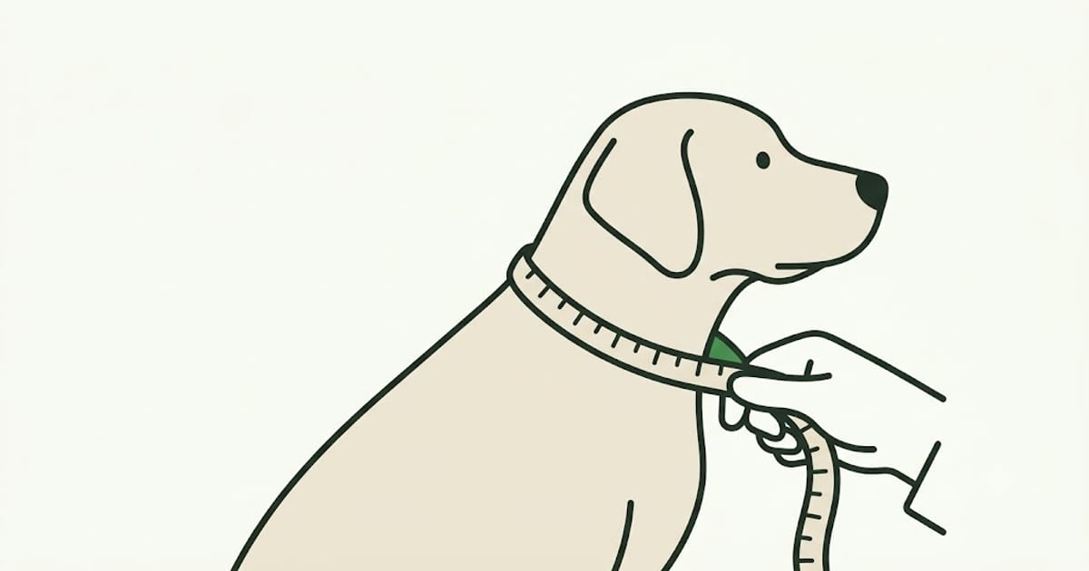 Soft tape measure around a dog's neck