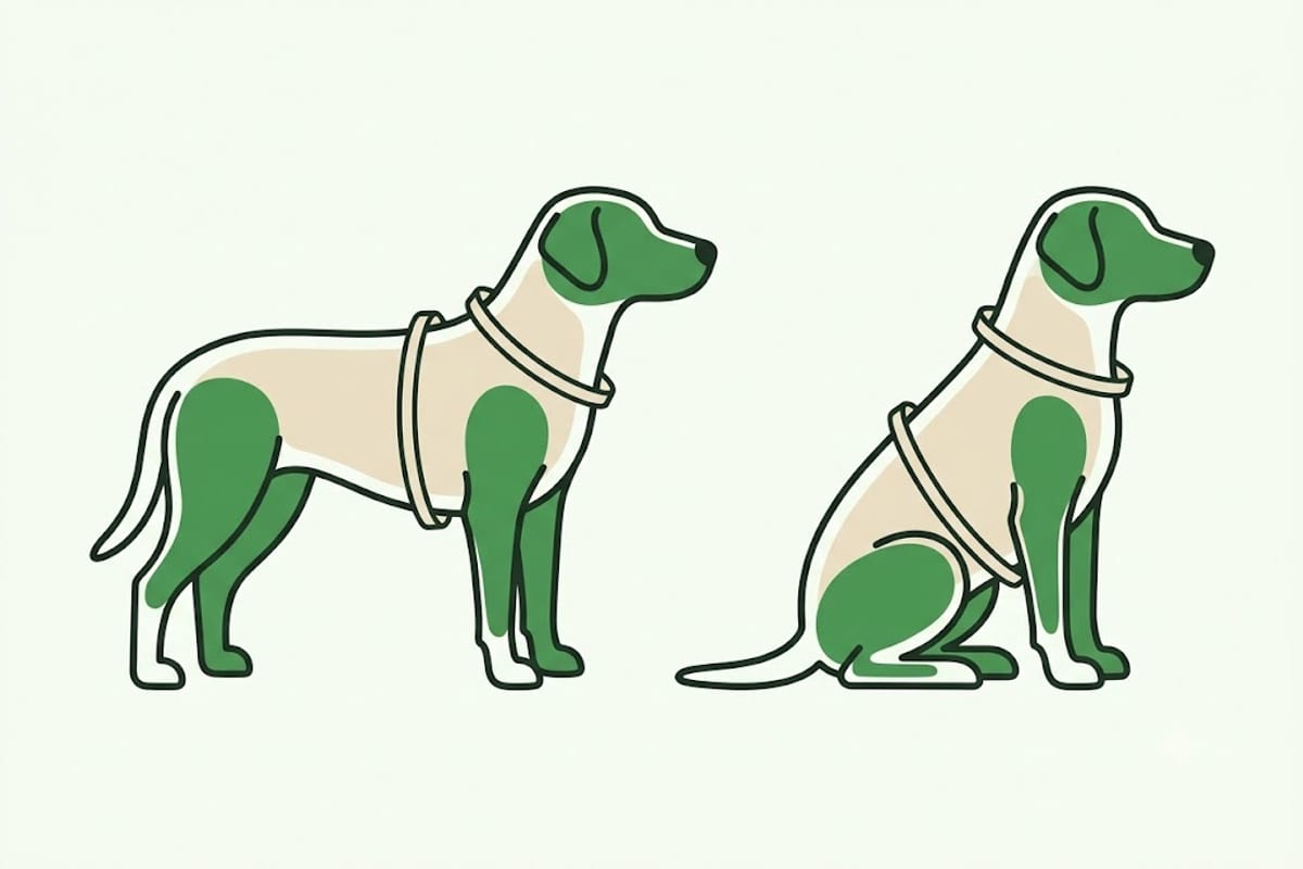A square stance and a sitting dog give different numbers
