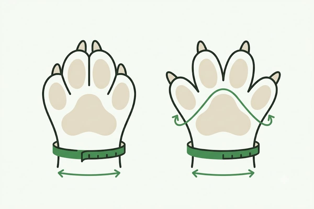 A lifted paw measures smaller than a weight-bearing one